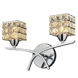 Moderne Krystallvegglampe Med 2 Lys