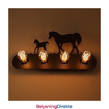 Amerikansk Landsby Pastoral Loftsstil Soveromsgang Jern Retro Villhest Vegglampe Gratis Frakt