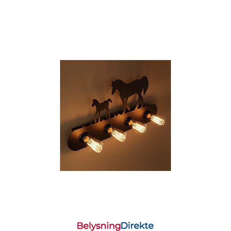 Amerikansk Landsby Pastoral Loftsstil Soveromsgang Jern Retro Villhest Vegglampe Gratis Frakt