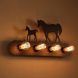 Amerikansk Landsby Pastoral Loftsstil Soveromsgang Jern Retro Villhest Vegglampe Gratis Frakt
