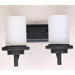 2* Retro Vegglampe I Jern I Klassisk Stil Med Maling Og Frostet Glass