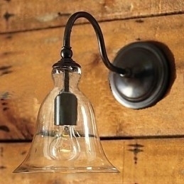 Naturinspirert Vegglampe I Jern Med Gjennomsiktig Glassskjerm