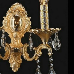 Gyllen Krystallvegglampe Med 2 Lys