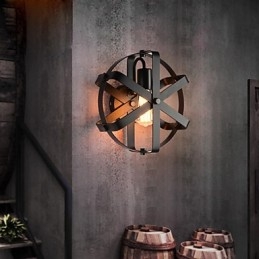 Ny Vintage-Stil Industriell Rund Vegglampe Til Balkong Loft Entré Soverom Vegglampe