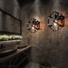 Ny Vintage-Stil Industriell Rund Vegglampe Til Balkong Loft Entré Soverom Vegglampe