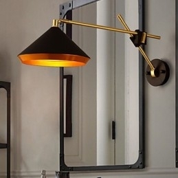 Landlig Industriell Vind Gjenoppretter Gamle Måter Smijerns Vippearm Foldet Vegglampe