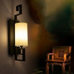 Moderne Amerikansk Stil Antikk Lampe Stue Soverom Hotellrom Hvit Stoffvegglampe
