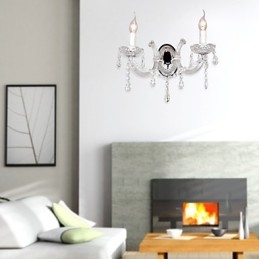 Elegant Krystallvegglampe Med 2 Lys