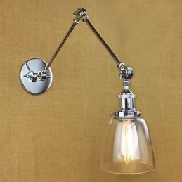 Krom Glass Dobbel Arm Justerbar Sølvfarget Bar Ktv Nattbordsgang Restaurant Hotellrom Vegg