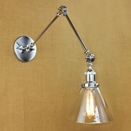 Krom Glass Dobbel Arm Justerbar Sølvfarget Bar Ktv Nattbordsgang Restaurant Hotellrom Vegg