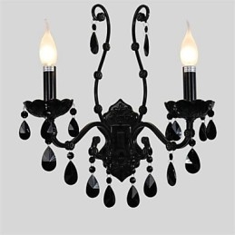 Krystall Mini Vegglampe Stearinlys Vegglamper Moderne Samtids Metall