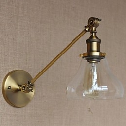 Jern, Glass, Bronse, Messing, Arm, Stil, Retro, Kreativ, Amerikansk, Landlig, Hall, Soverom, Vegglampe