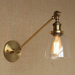 Jern, Glass, Bronse, Messing, Arm, Stil, Retro, Kreativ, Amerikansk, Landlig, Hall, Soverom, Vegglampe