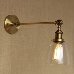 Jern, Glass, Bronse, Messing, Arm, Stil, Retro, Kreativ, Amerikansk, Landlig, Hall, Soverom, Vegglampe