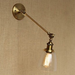 Jern, Glass, Bronse, Messing, Arm, Stil, Retro, Kreativ, Amerikansk, Landlig, Hall, Soverom, Vegglampe