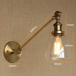 Jern, Glass, Bronse, Messing, Arm, Stil, Retro, Kreativ, Amerikansk, Landlig, Hall, Soverom, Vegglampe