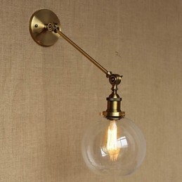 Jern, Glass, Bronse, Messing, Arm, Stil, Retro, Kreativ, Amerikansk, Landlig, Hall, Soverom, Vegglampe