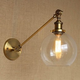 Jern, Glass, Bronse, Messing, Arm, Stil, Retro, Kreativ, Amerikansk, Landlig, Hall, Soverom, Vegglampe