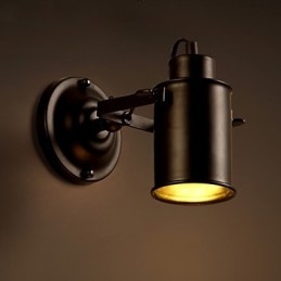 Vintage Vegglampe Industriell Svart Smijernsvegglampe Retro Econce-Armatur Korridorvegglampe