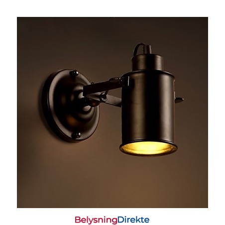 Vintage Vegglampe Industriell Svart Smijernsvegglampe Retro Econce-Armatur Korridorvegglampe