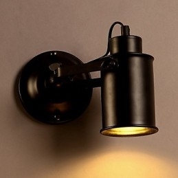 Vintage Vegglampe Industriell Svart Smijernsvegglampe Retro Econce-Armatur Korridorvegglampe