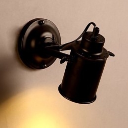 Vintage Vegglampe Industriell Svart Smijernsvegglampe Retro Econce-Armatur Korridorvegglampe
