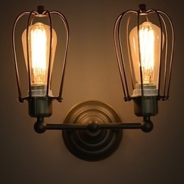Loft Amerikansk Landlig Jernkunst Antikk Vegglampe Industri Lys