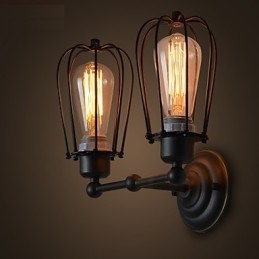 Loft Amerikansk Landlig Jernkunst Antikk Vegglampe Industri Lys