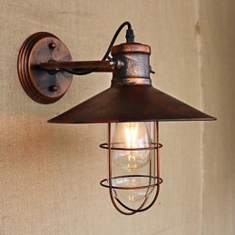 Loft Industriell Lager Kreativ Stue Balkong Vind Jernholdig Nostalgisk Retro Pastoral Trapp Vegglampe