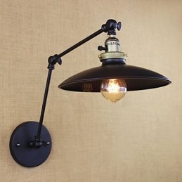 Amerikansk Minimalistisk Industriell Jernvegglampe Med Lang Arm Og Bryter