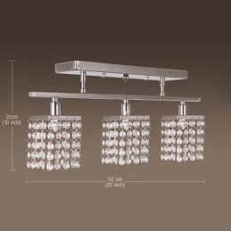 Lineær Lysekrone Med Øylampe Crysal 3 Lys