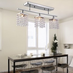Lineær Lysekrone Med Øylampe Crysal 3 Lys