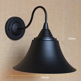 Amerikansk Landlig Kreativ Personlighet Enkel Klesbutikk Dekorativ Vegglampe I Jern Med Svart Horn
