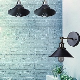 Industriell Vintage Edison Simplicity 1 Lys Veggmontert Spisestue Arbeidsrom Kontor Gang Metall Vegglampe