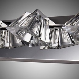 Moderne Vegglampe Med Glassskjerm, 4 Lys, Speilfront