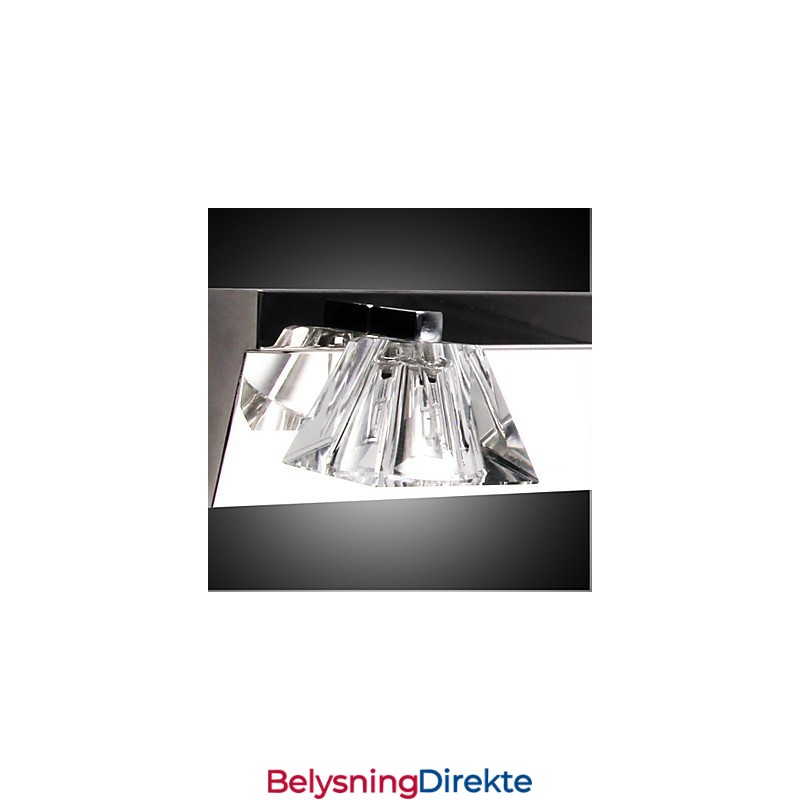 Moderne Vegglampe Med Glassskjerm, 4 Lys, Speilfront