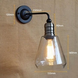 Middelhavs-Amerikansk Landlig Stil Gjennomsiktig Glassvegglampe