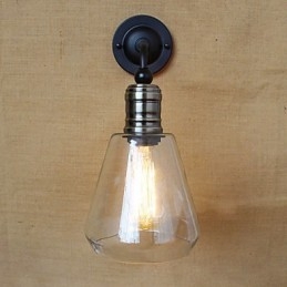 Middelhavs-Amerikansk Landlig Stil Gjennomsiktig Glassvegglampe