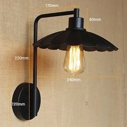 Klassisk Jern Dekorativ Vegglampe Enkel