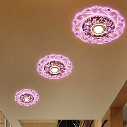 Krystall Taklampe Spotlight Smd 3W Kreativ Lampe Rørlys Fargerik Farge Kuppellys