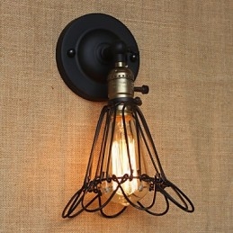 Amerikansk Industriell Stil Dekorativ Vegglampe Jernnettgjerde