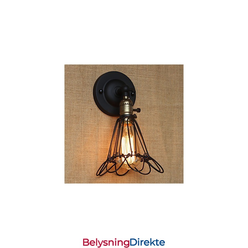 Amerikansk Industriell Stil Dekorativ Vegglampe Jernnettgjerde