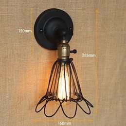 Amerikansk Industriell Stil Dekorativ Vegglampe Jernnettgjerde