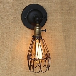 Amerikansk Industriell Stil Gjerde Rusten Jernnett Dekorativ Vegglampe