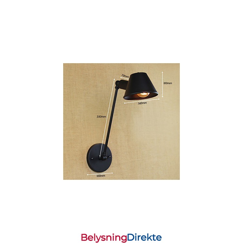 Retro Enkel Vegglampe I Jern