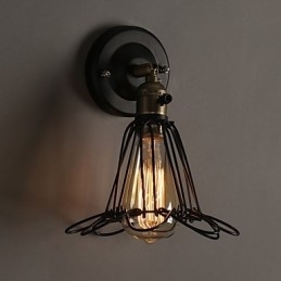 Amerikansk Landlig Loftsstil Vegglampe I Smijern Vegglampe I Restaurering Av Gamle Skikker