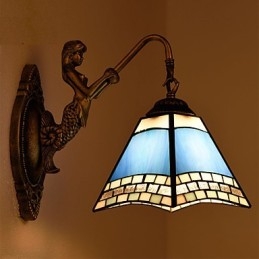Europeisk Middelhavskontraktert Landlig Kreativ Smijernsvegglampe Glasslamper