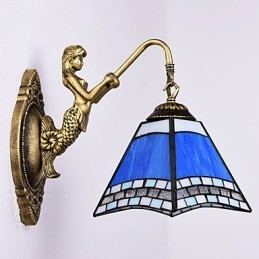 Europeisk Middelhavskontraktert Landlig Kreativ Smijernsvegglampe Glasslamper