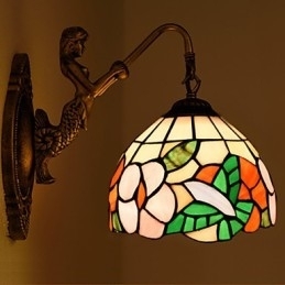 Europeisk Kontraktsfestet Landlig Kreativ Smijernsvegglampe Glasslamper