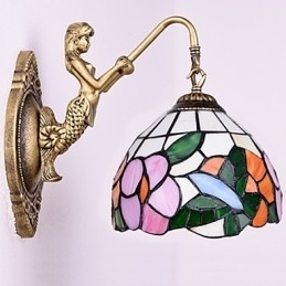 Europeisk Kontraktsfestet Landlig Kreativ Smijernsvegglampe Glasslamper